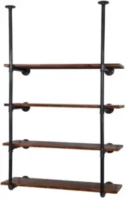 Artiss Floating Wall Shelf, Set of 2 Bookshelf Bathroom Shelves Display Pipe ...