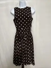 Lauren Ralph Lauren Size 6P Women's Brown & White Dress Petite New With Tags