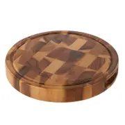Davis & Waddell Round Acacia Wood End Grain Cut Board - Natural