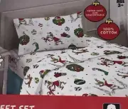 THE “GRINCH” & MAX Dr Seuss TWIN FLANNEL SHEET SET Christmas Ornaments NIP