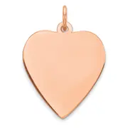 Ss/Rose Plated Sterling Silver Rg Eng. Heart Polish Front/Satin Back Disc Charm