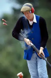 Shooting action during the Commonwealth Games in Brisbane, Austra - Old Photo