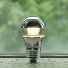 E27 E14 LED Candle Bulb Light 200V-240V LED Silver Plated Glass Bulb Party