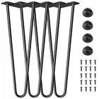 1 Set Furniture Legs High Durability Rust-proof Modern Style Diy Table Hairpin