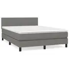 Box Spring Bed Queen Size Dark Grey Mattress Fabric 152x203 cm Comfort 3190