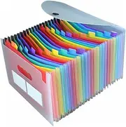 UTHCLO Stylish A4 File Folder 24 Pockets Expandable Button Closure Office Organizer Plastic