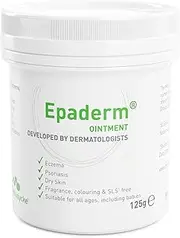Epaderm Ointment for Eczema, Psoriasis and Dry Skin 125g tub | 3-in-1 emollient formulated with clinically proven ingredients | Free from fragrance, colour, steroids, sodium lauryl sulphate (SLS) | Suitable for all ages, including babies