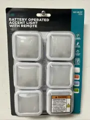 80 Lumens Integrated LED Puck Lights with Remote Control (6-Pack)