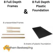 8 x FULL DEPTH BEEHIVE PLASTIC FOUNDATION SHEET + 8 FRAMES BEE HIVE FRAME