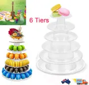 6 Tier Cake Stand Cupcake Holder Set Clear Plastic Dessert Display Macaron Tower