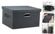 Medium 15" 21 Quart Collapsible Stackable Storage Bins Medium -1 Pack Dark Gray