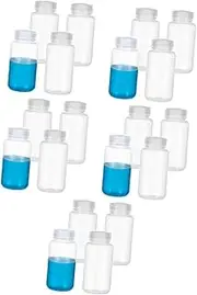 Gatuida 5sets Travel Liquid Bottles Plastic Bottles Caps 250ml Lab Chemical Reagent Storage Bottles 4pcs*5