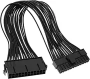 ECSiNG 24 Pin Power Supply Extension Cable Motherboard ATX Power Supply Sleeved Cable 24 Pin (20+4) Male to Female Extension Cord Wire 32cm
