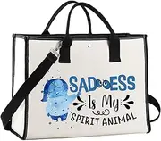 JNIAP Sadness Makeup Bag Sadness And Joy Gifts Sadness Lover Gifts Sadness Cartoon Zipper Pouch, White, Fit