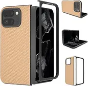 [Jarttarn] Case Compatible with Google Pixel 9 Pro Fold, [Anti-Scratch] Hard Protective Case for PC, Carbon Fiber Texture Case for Google Pixel 9 Pro Fold (Gold)