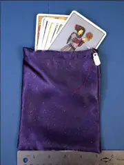 Deep Lavender Satin with Sparkle Tarot Card Bag 6” x 6”