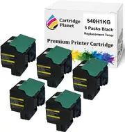 5 Pack Black Compatible Toner Cartridge for Lexmark C540H1KG (2,500 pages) for Lexmark C540 C540N C543 C543DN C544 C544DN C544DTN C544DW C546DTN X543DN X544DN X544DTN X544DW X546DTN X548DE X548DTE