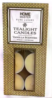 Home Master 8PCE Tealight Candles Home Decor Party Wedding Vanilla Scented