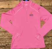 Adidas La Quinta Resort Women Sz S Pink White ClimaLite Long Sleeve Golf Shirt