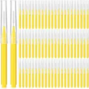 100 Pieces Micro Eyebrow Brush with Cap Brow Lamination Brush Eyebrow Brush Eyel