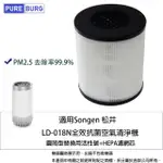 【PUREBURG】適用SONGEN 松井 LD-018N全效抗菌空氣清淨機 高效2合1濾網