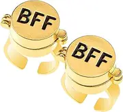 [SHINECHO] 2Pcs Upgraded SpongeBob BFF Rings, Gold Anime/Cartoon Spinner Rings for Unisex, Friendship Day