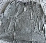 Susan Graver Artisan Stretch Cotton Modal Top Gray Embellished 3X NEW