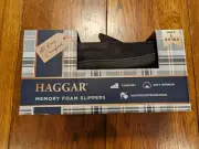Haggar Microsuede Venetian Memory Foam Men's Slippers NIB Black Retail $45 Sz 10