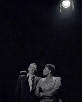 American musician and actor Frank Sinatra and musician Ella Fitzge- Old Photo