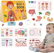 Human Body Busy Book for Kids - Preschool Learning Interactive Activities | Human Body Book for Toddler, Kindergarten Learning Sensory Travel Toys Girls and Boys 4-8 Years