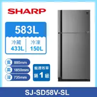 在飛比找家樂福線上購物網優惠-SHARP SJ-SD58V-SL自動除菌離子變頻冰箱