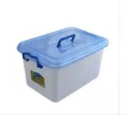 SMARTLINK 4pcs Plastic Storage Container 5L With Blue Handled Lid 28.5x20x18cm