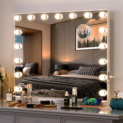 Large Hollywood Makeup Mirror with Bright LED Light Bulbs Vanity Dimmable Mirror