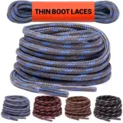 Thin Round Boot Laces for Work Boots & Hiking Shoes [1 Pair] Heavy Duty Shoel...