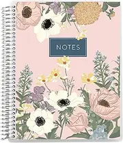 Erin Condren 8.5" x 11” Productivity Spiral Notebook, Lines & Checklist Layout with 80 Lb. Paper, Bouquet Cover, 160 Productivity Notebook Pages, Platinum Coil, Stickers Included