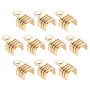 100Pcs 4x6.5mm Fold Over Cord Ends, Cord Tips Leather Rope End Caps Light Golden