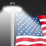 Automatic Solar Flagpole Lights Outdoor Dusk to Dawn, Solar Powered Flag Light,