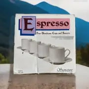 Set of 4 Demitasse / Espresso Cup & Saucer ~ Signature Houseware Incorporated