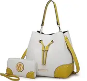 [MKF Collection] MKF Crossbody Bucket Hobo Bag for Women Handbag & Wristlet Wallet Purse Set – PU Leather Top Handle Shoulder Strap