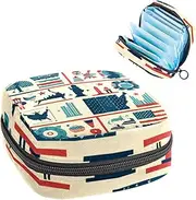 Period Bag,Sanitary Napkin Storage Bag,American Independence Day Map,Tampon Holder for Purse