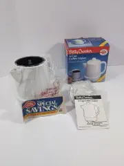Betty Crocker Vintage 4 Cup Coffee Maker White New Open Box BC-1701