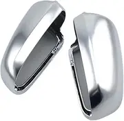 Compatible For Audi A4 B6 B7 A6 C6 Car Rearview Mirror Cover Side Wing Mirror Protect Frame Covers Trim Silver Matte Chrome Shell Cover