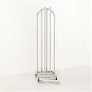 Hanger Stacker Metal,2-in-1 StorageStacker with Rotating Universal Wheel for Laundry Room Shopping Mall Specialty Store(Silver,35x30x100cm)