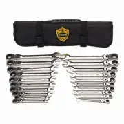 20pc. Flex-Head Ratcheting Wrench Set，Metric & SAE Chrome Vanadium Steel Comb...