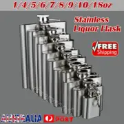 Hip Flask Liquor Whiskey Alcohol Cap Stainless Steel Pocket Wine Bottle Gift AU