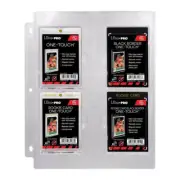 10 x ULTRA PRO 4 POCKET ONE TOUCH Album Display Pages Fits 35pt 55pt 75pt 100pt