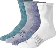 [Hanes] Men's Absolute Active Cushioned Crew, Moisture Wicking Socks, Seamless Toe, 4-Pack