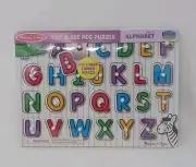 Melissa & Doug-Alphabet Lift & See Peg Puzzle Match Letters To Pictures Ages 3+