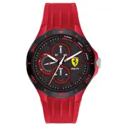 Scuderia Ferrari Red Silicone Black Dial Multi-function Men's Watch - 830723