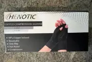 2 Pairs Cooper Compression Gloves Size Large Pain Relief 88% Copper Infused